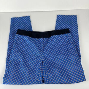 Eclectic pull on formal royal blue  diamond print trouser pant size 4
